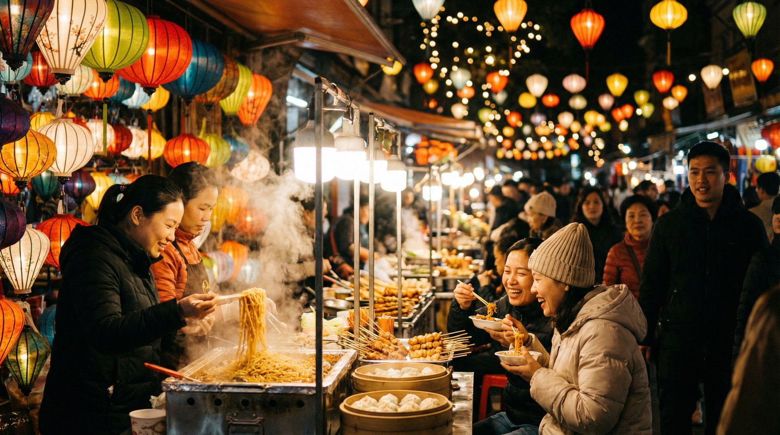 四虎夜市美食探店视频